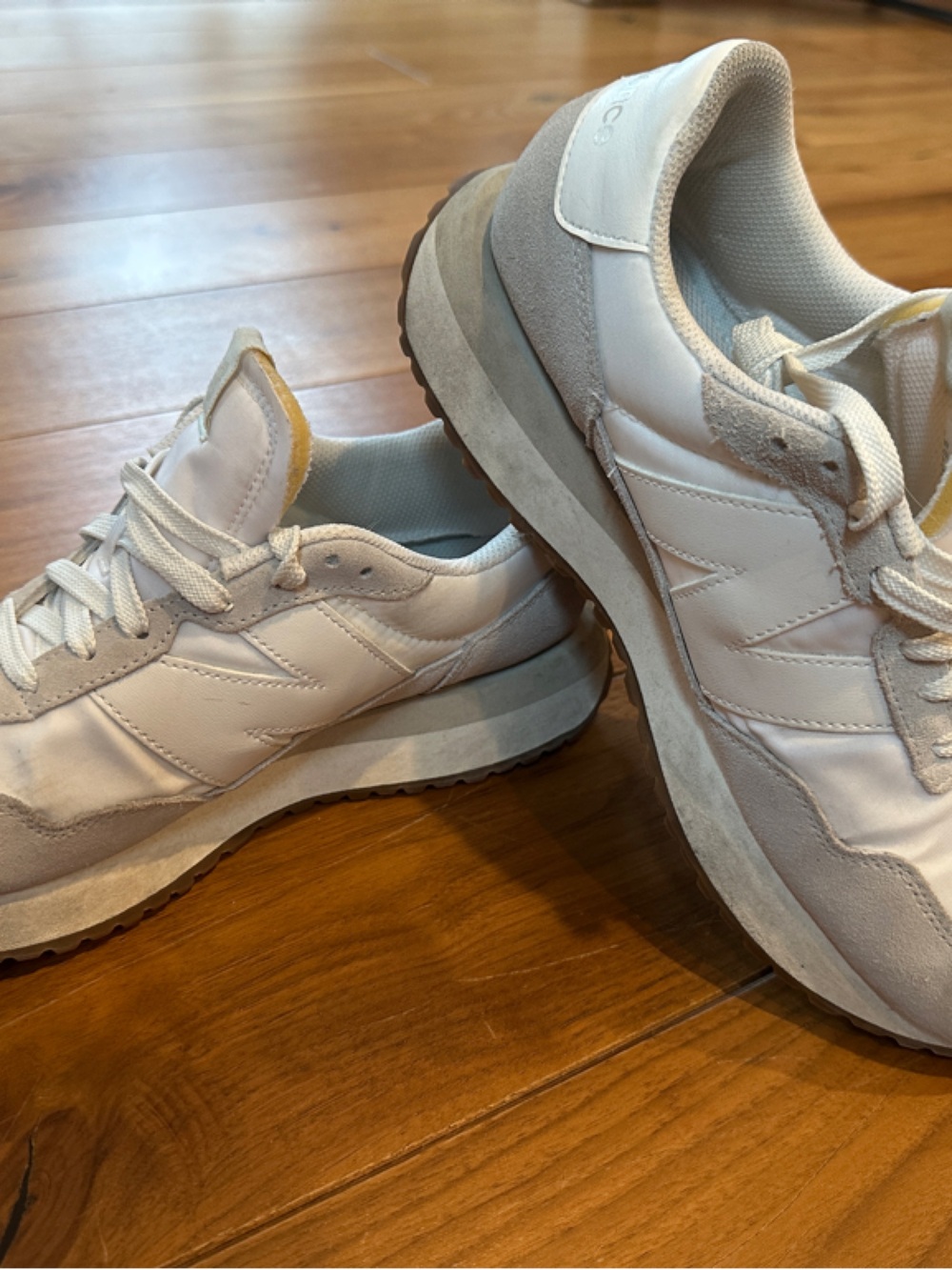 New Balance Neutral Beige & White Casual Sneakers - Picture 2 of 6